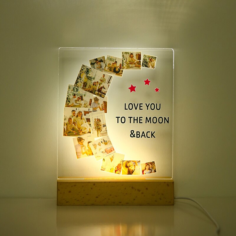 Personalized Acrylic Square Night Light with 9 Photos Light Up Photo Frame -  Customized  Gift for Lovers & Family3