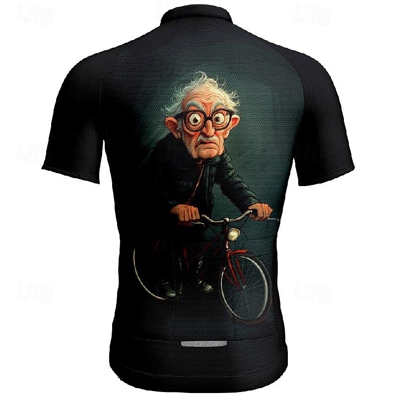 Men's Cycling Jersey Graphic Short Sleeve Bike Tee Tshirt Jersey with 3 Rear Pockets Mountain Bike MTB Quick Dry Anatomic Design Wicking Breathable Sports Black Dark Navy Dark Blue Clothing Apparel2