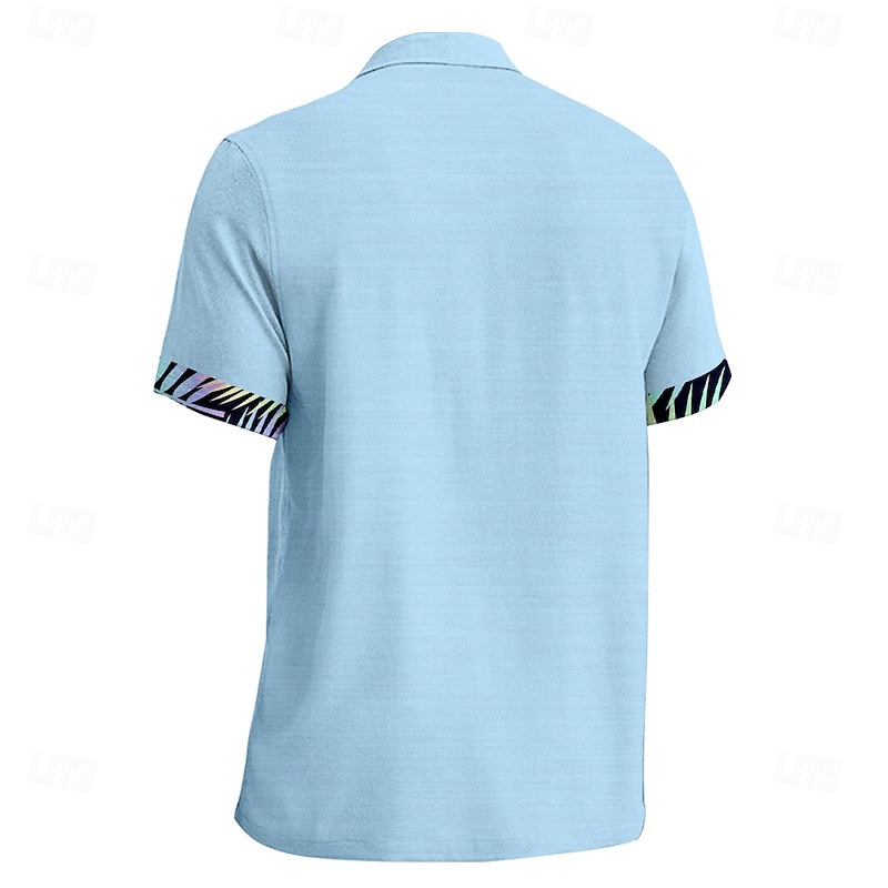 Men's Palm Leaf Casual Shirt Summer Hawaiian Shirt Aloha Shirt Short Sleeve Hawaiian Resort Vacation Causal Casual Summer Spring Turndown Button Up White Yellow Pink Blue2