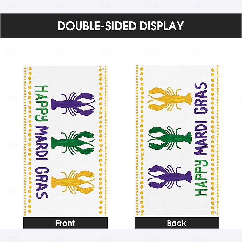 Carnival Mardi Gras Pole Flag Outdoor Patio Garden Flags Parade Banner Decor Party Supplies2