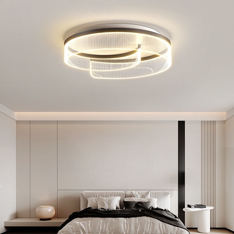 Modern Minimalist Round Acrylic Iron Aluminum LED Flush Mount Ceiling Light 50cm 110-240V