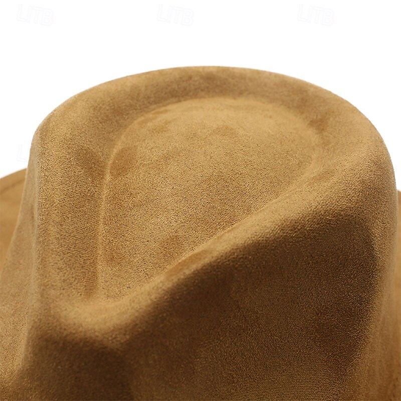 Men's Sun Hat Cowboy Hat Fedora Trilby Hat Black Cream Woolen Vintage Style Fashion 18th Century State of Texas Daily Theme Party Solid / Plain Color Sunscreen Cosplay3