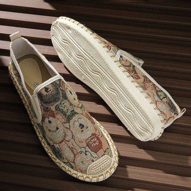 Men's Animal Print Canvas Espadrille Slip-On Shoes with Jute Rope Sole – Comfortable Casual Summer Footwear3