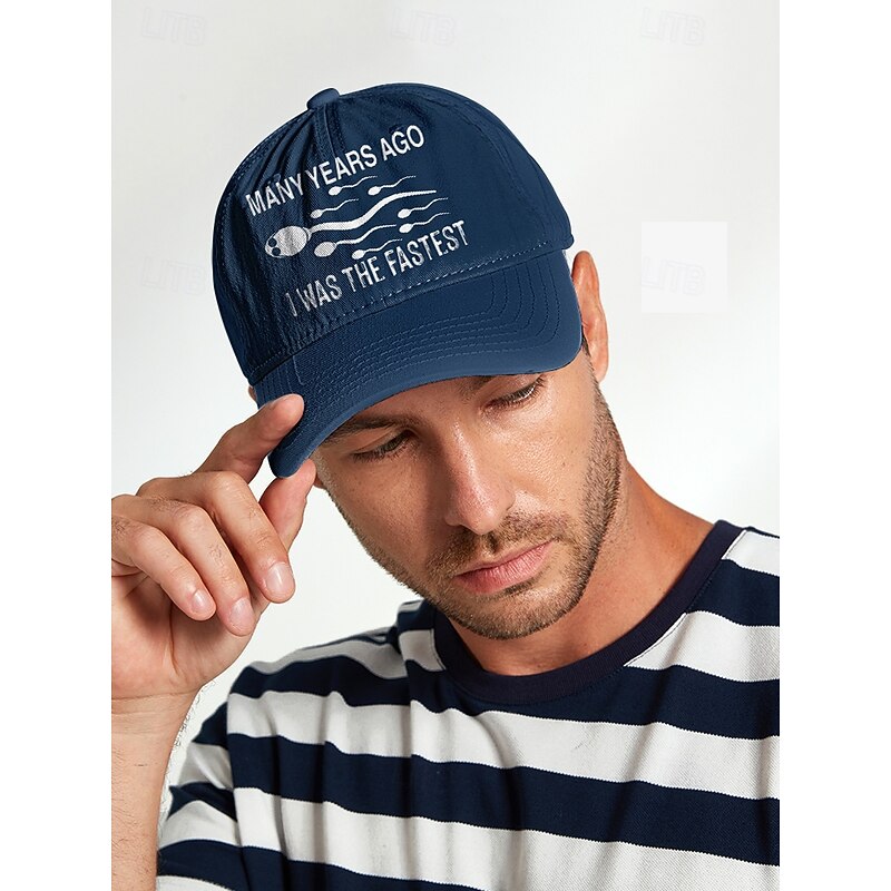 Funny Printed Baseball Cap with 'Many Years Ago I Was the Fastest' Quote, Adjustable Dad Hat for Men and Women, Perfect for Casual Wear, Gag Gifts, and Parties2