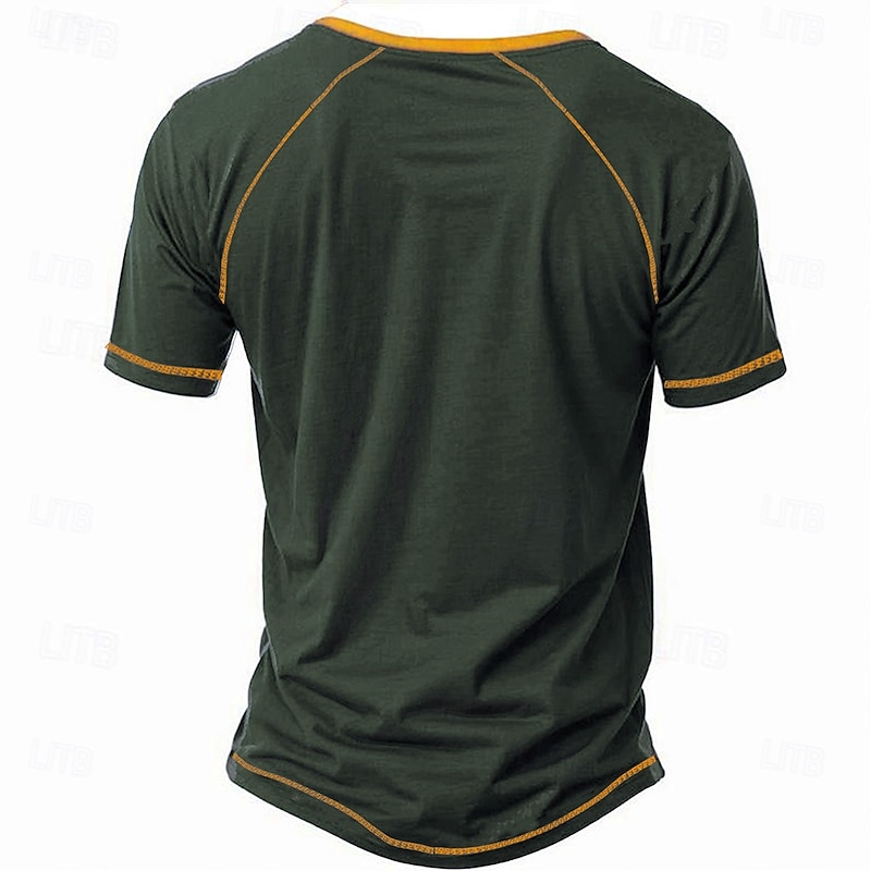 Men's Graphic Sign "DO A BURNOUT" Henley Shirt Tee Short Sleeve Fashion Designer Outdoor Casual Daily Summer Black Army Green Navy Blue Henley Henley T-Shirt2