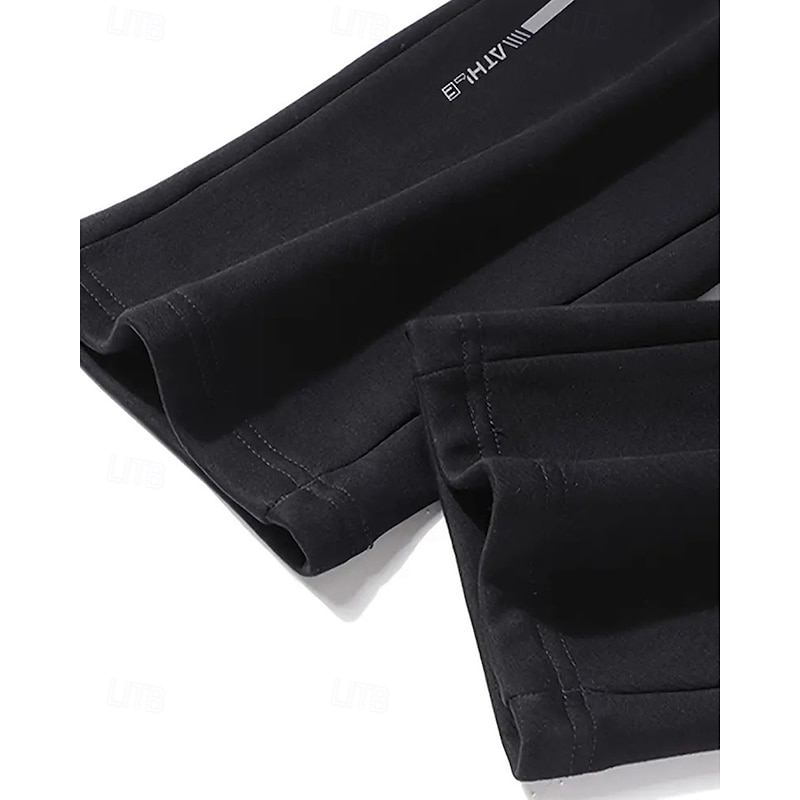 Men's Athletic Pants Jogging Pants Training Pants Pocket Elastic Waist Plain Comfort Sports Outdoor Sports Black Light Grey Micro-elastic3