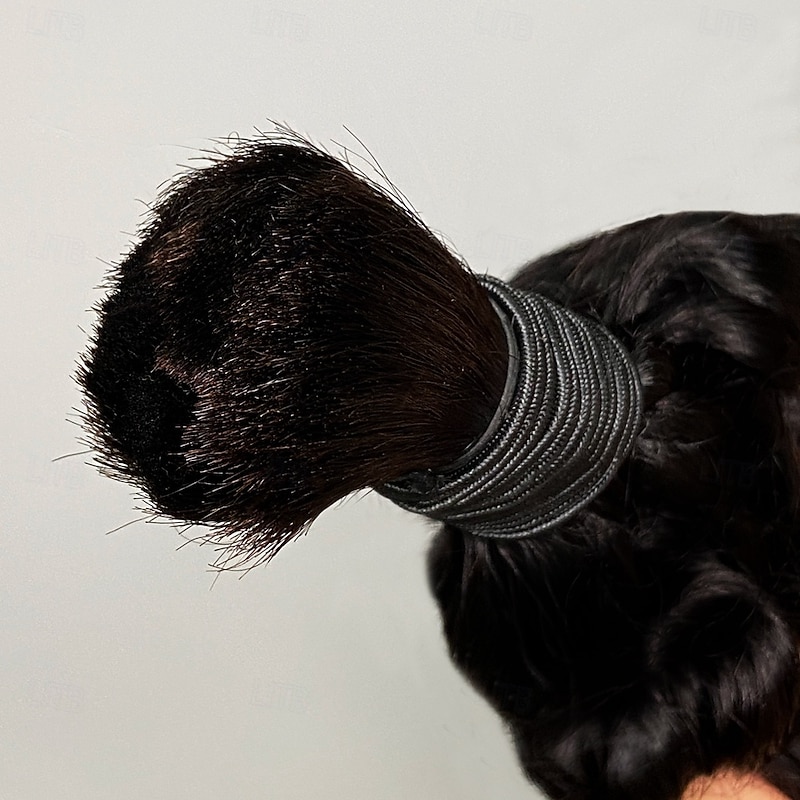 Natural Color No Weft Remy Bulk Hair 3 Bundle Of Human Hair 10-28 Inches3