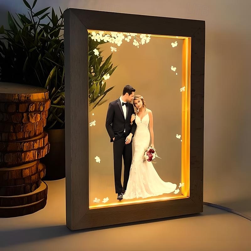 Personalized Wedding Photo Frame Lamp Light Up Photo Frame Decoration Custome Bride and Groom Photo for Valentines Wedding Keepsake Wedding Anniversary Gift Wedding Sign4
