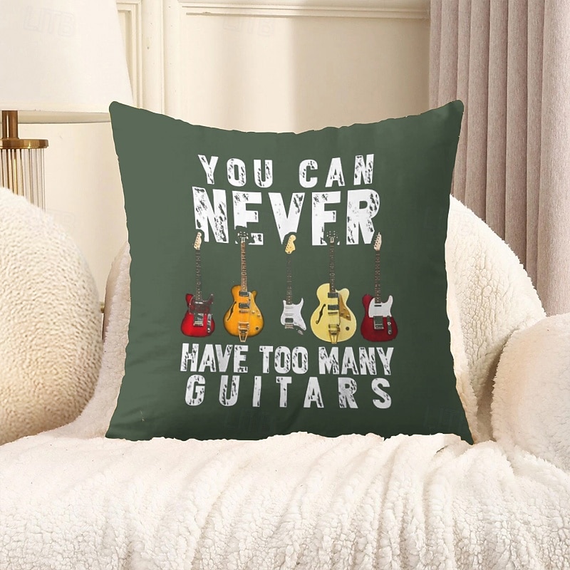 Decorative Toss Pillows Cover 1PC Guitar Funny Slang Soft Square Cushion Case Pillowcase for Bedroom Livingroom Sofa Couch Chair Summer Spring4