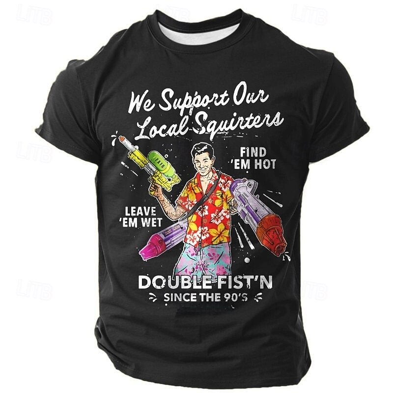 Men's Adult Humor Funny Slang T Shirt Short Sleeve T shirt 3D Print Crew Neck Shirt Fashion Daily Street Daily Lake Blue Black Red Summer Spring Clothing Apparel S M L XL XXL XXXL