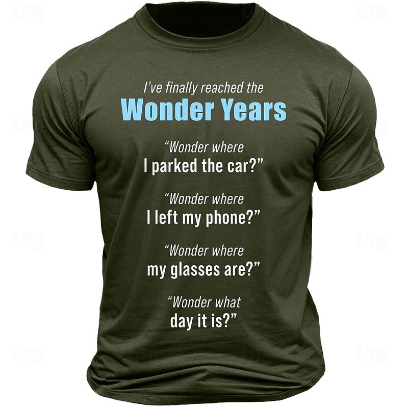 Men's Funny Graphic T-Shirt: 'Wonder Years' Aging & Forgetfulness Humor Tee3