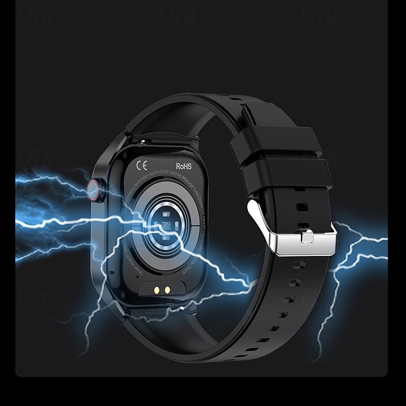 Smartwatch 2-Inch OLED Screen Bluetooth Call Voice Assistant Heart Rate And Blood Glucose Monitoring Waterproof Bluetooth Call Non-Invasive Blood Glucose Measurement Blood Component Measurem3