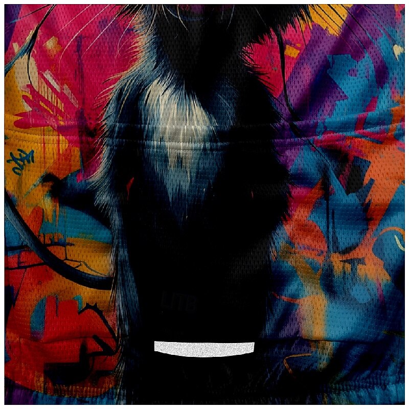 Men's Cycling Jersey Animal Graffiti Short Sleeve Bike Tee Tshirt Jersey with 3 Rear Pockets Mountain Bike MTB Quick Dry Anatomic Design Wicking Breathable Sports Yellow Blue Clothing Apparel3