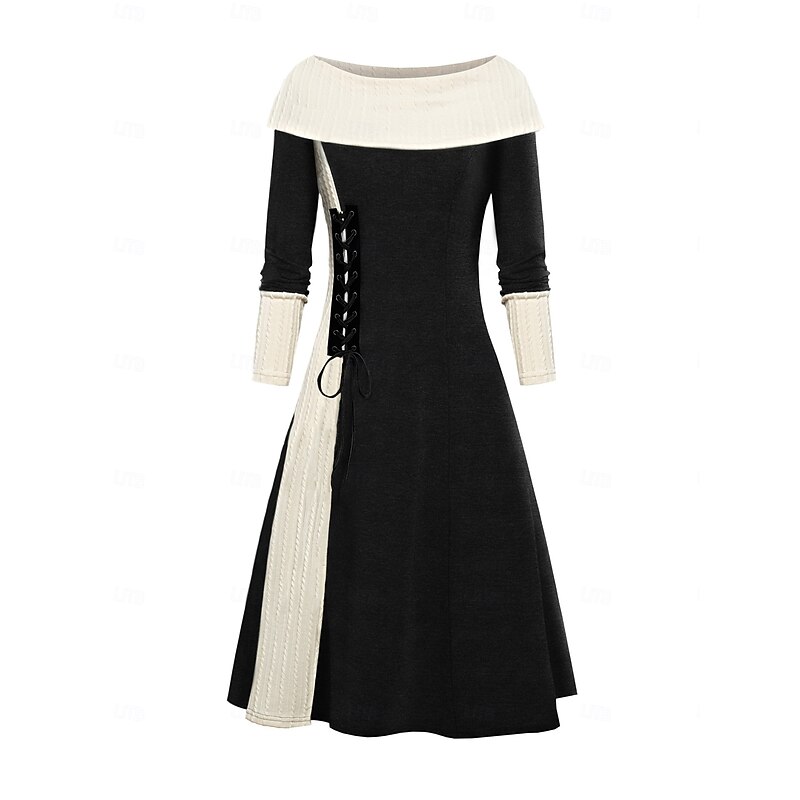 Retro Vintage 1950s Punk & Gothic Dress Knit Dress Flare Dress Fancy Dress Women's New Year Party Casual Daily Bachelorette Party Adults' Dress3