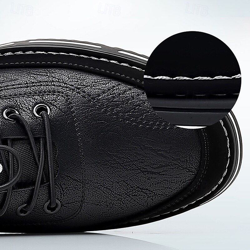 Men's Stylish Brown Faux Leather Casual Shoes with Black Contrast Detail, Comfortable Fit and Durable Sole, Ideal for Everyday Wear and Smart Casual Occasions4