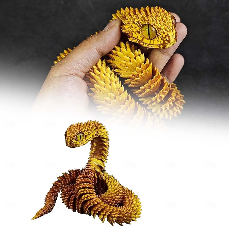 3D Printed Animals Set 3D Printed Snake Toys 3D Printed Articulated Flexible Fidget Toy 3D Printed Animals Exquisite Cute Pet Toy Adults Fidget Toys4