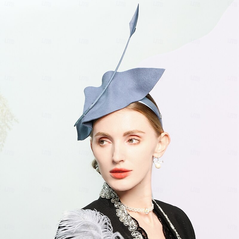 Headbands 100% Wool Top Hat Wedding Cocktail Elegant Wedding With Feather Headpiece Headwear3