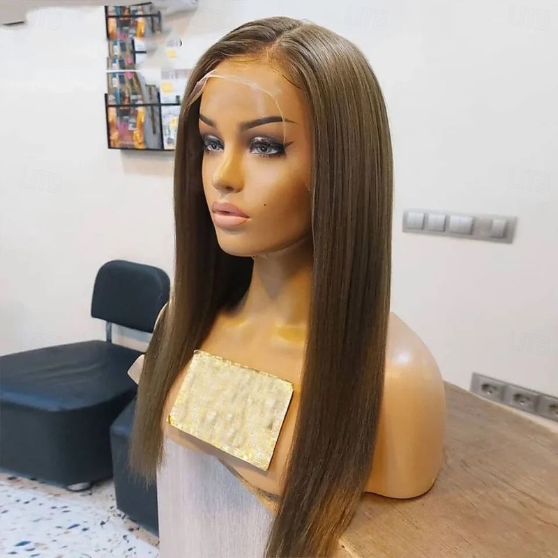 Human Hair 5x5 Closure 13x4 Lace Front Wig Free Part Brazilian Hair Straight Light Brown Wig 130% 150% Density with Baby Hair 100% Virgin Glueless Pre-Plucked For Women Long Human Hair Lace Wig2