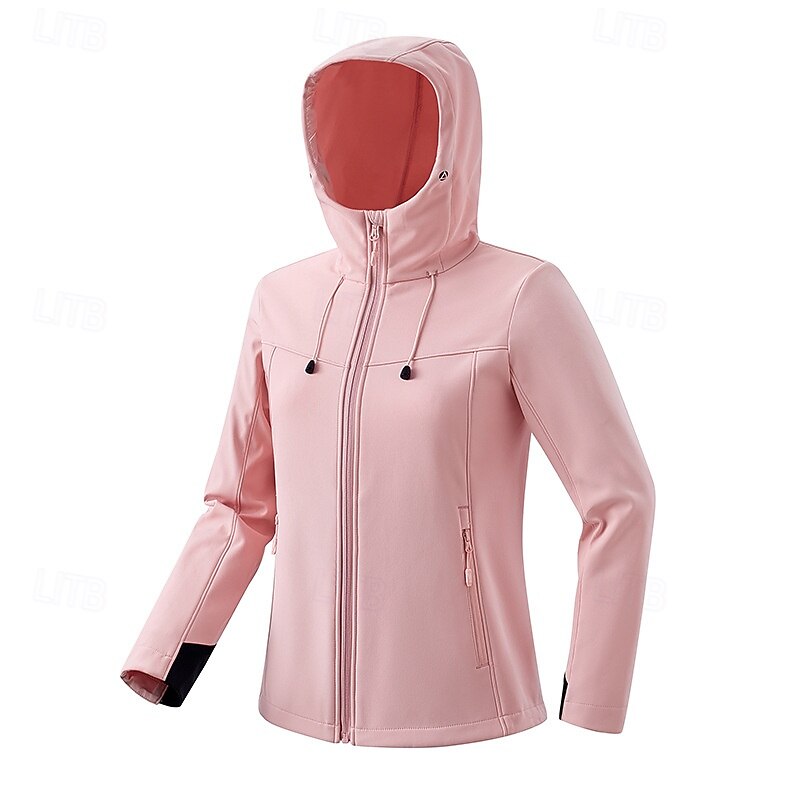 Women's Softshell Jacket Hiking Jacket Outdoor Windproof Water Resistant Fleece Jackets Windbreaker Jacket Traveling Black Pink Blue Purple4