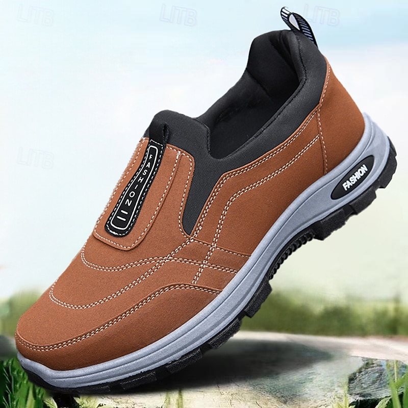 Men's Slip-On Hiking Shoes – Lightweight Non-Slip Outdoor Sneakers for Casual Walking and Trekking
