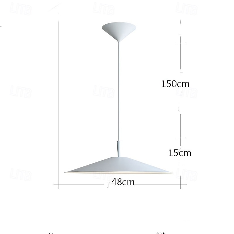 Modern Black Pendant Light LED Light Hanging Lamp Fixtures Dome Metal Lampshade Warm White Light Color 48cm 110-240V4