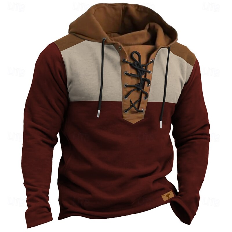Men's Cowboy Hoodies Fashion Cool Long Sleeve Hooded Black Red Drawstring Fall Winter Designer3