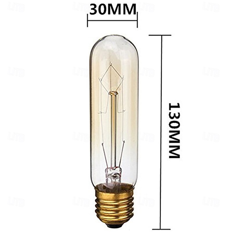 6pcs 40W Vintage Edison Lamps T10 E27/E14 Dimmable Incandescent Industrial Bulb Antique Retro Lamp Light AC220-240V for Home3