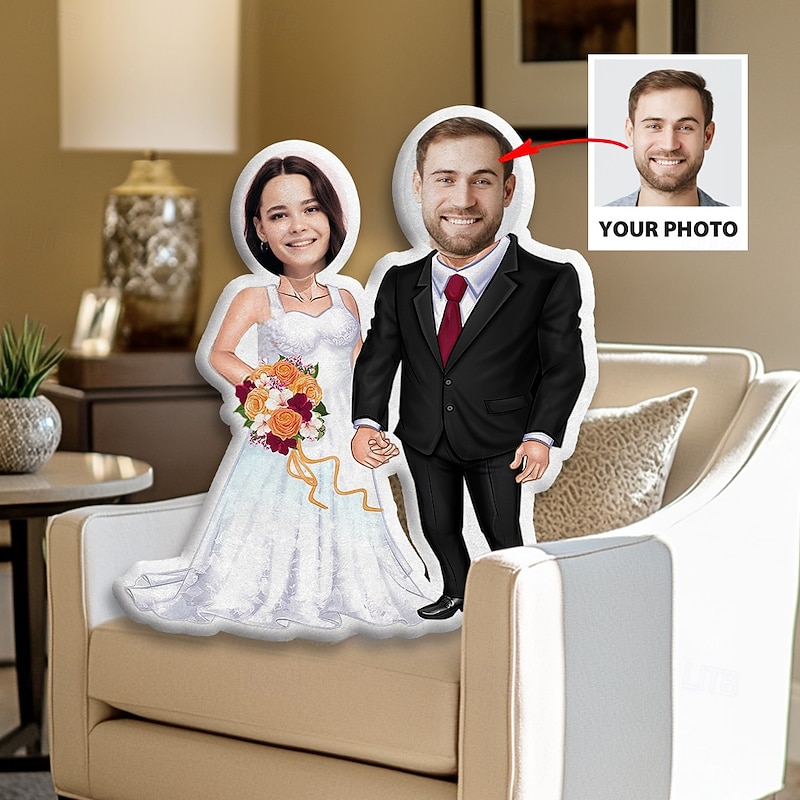 Personalized Gift Memorial Pillow Wedding Soft,Cuddly, Duplex Printed, Hand Washable, Contemporary Designed, Zipper Closed, Cotton Filled, All-Season Decorative Throw Pillow for Cherished Memories2