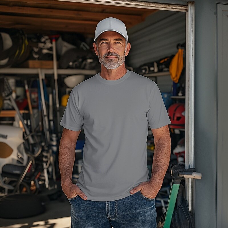 Men's T Shirt Short Sleeve Crew Neck Summer Spring Fall Solid Color Fashion Cool Daily Crewneck Classic Style Modern Style Outdoor Office Work Black White Gray Top Tee for Men4