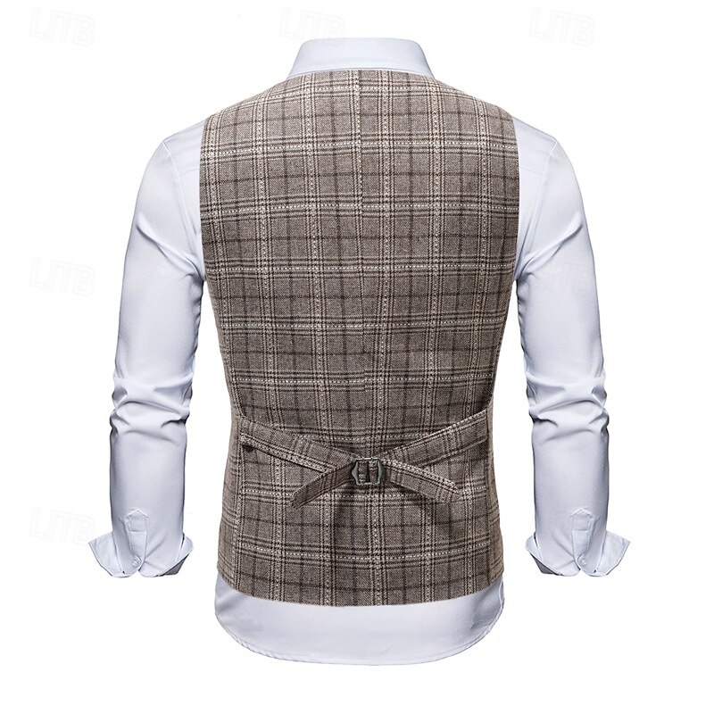 Retro Vintage Roaring 20s 1920s Vest Waistcoat The Great Gatsby Gentleman Vintage Fancy Dress Men's Christmas Halloween Carnival Performance Bachelorette Party Festival Adults' Vest All Seasons3