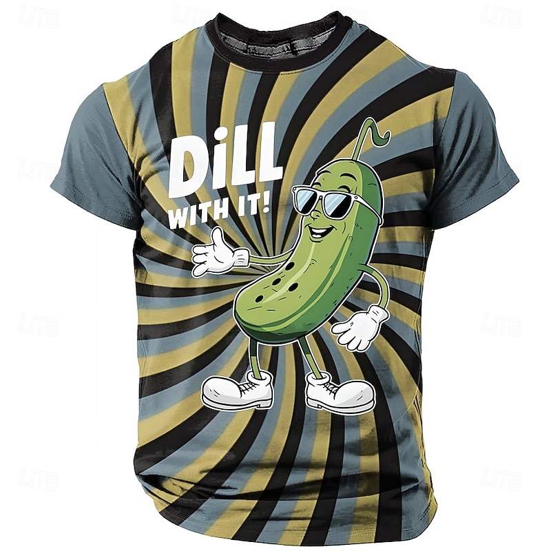 Men's Geometric Funny T Shirt Short Sleeve T shirt 3D Print Crew Neck Shirt Exaggerated Designer Party Holiday Club Yellow Red Blue Summer Spring Clothing Apparel S M L XL XXL XXXL3