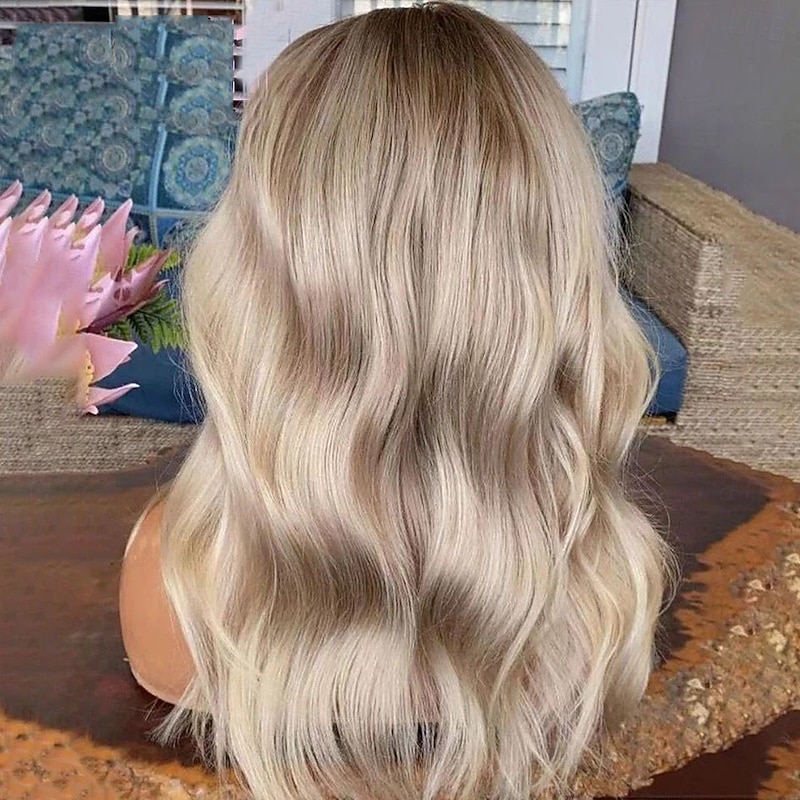 Remy Human Hair 5x5 Closure 13x4 Lace Front Wig Middle Part Brazilian Hair Body Wave Blonde Wig 130% 150% Density Ombre Hair Natural Hairline 100% Virgin Glueless Pre-Plucked For Women Long Human3