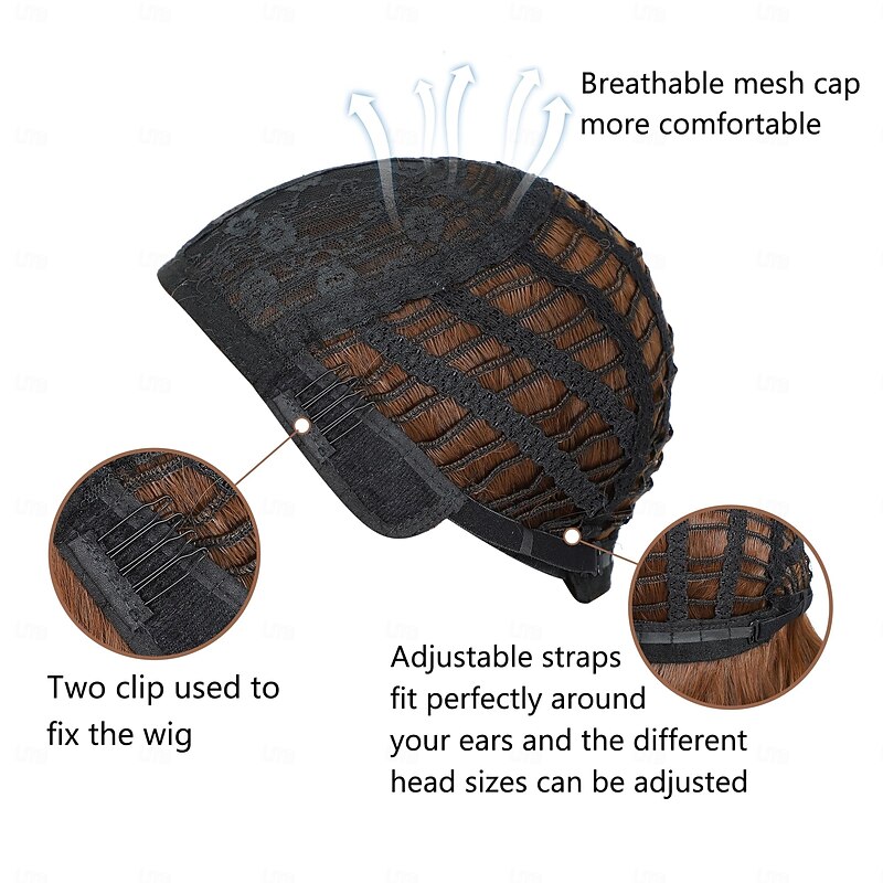 Wig with Bangs Wigs for Women Short Wavy Wig Shoulder Length Curly Bob Synthetic Wig Heat Resistant Fiber Wigs for Daily Party Use4