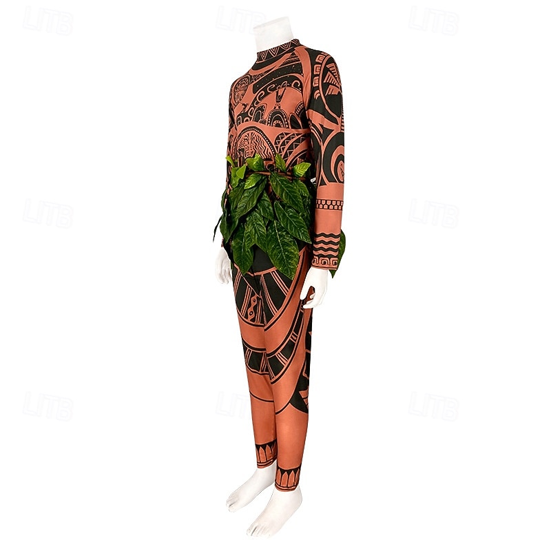 Moana Maui Zentai Suits Costume Bodysuits Movie TV Theme Costumes Movie Cosplay for Men's Boys Kid's Adults' Carnival Children's Day Mardi Gras Performance Party3