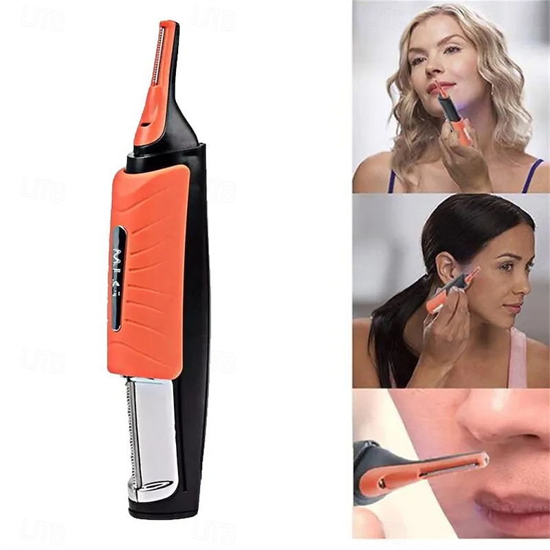Precision Micro Eyebrow Ear Nose Trimmer Removal Clipper Shaver Personal Face Care Hair Trimer With LED Ligh3