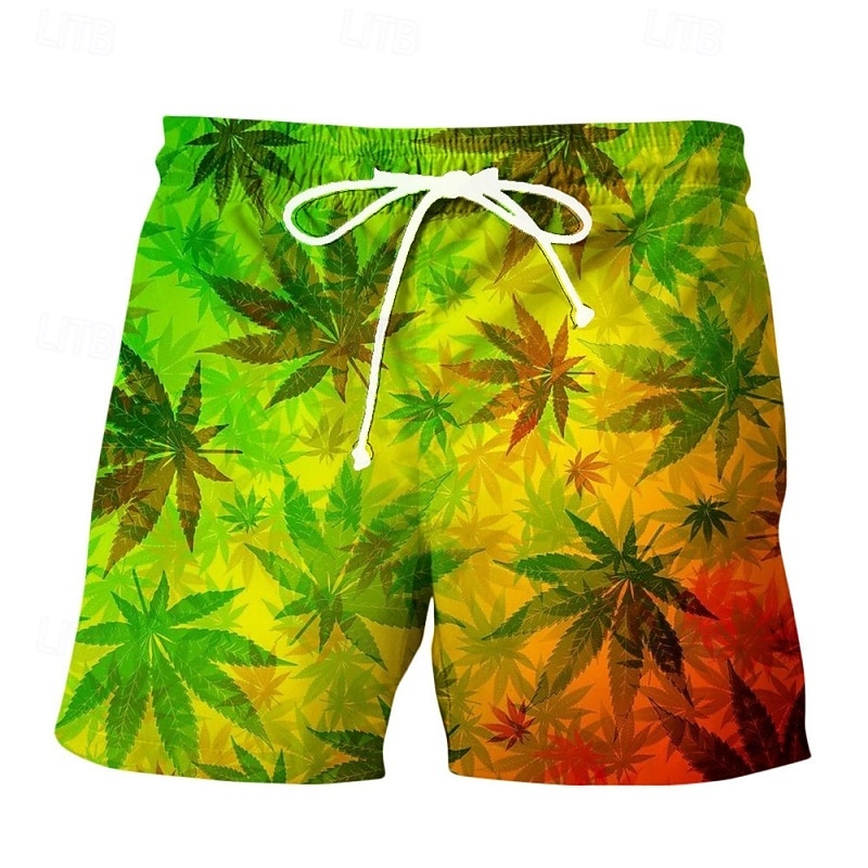 Men's Swim Trunks Swim Shorts Board Shorts Bathing Suit Drawstring with Pockets Swimming Surfing Beach Water Sports Tropical Summer Spring3