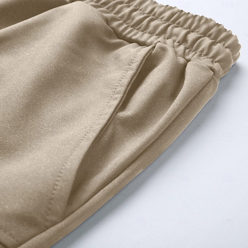 Men's Cargo Shorts Sweat Shorts Bermuda shorts Drawstring Elastic Waist Multi Pocket Plain Comfort Soft Short Outdoor Home Daily Casual / Sporty Athleisure Black White Micro-elastic4