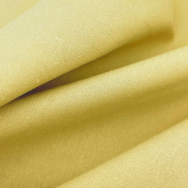 Men's Beach Wedding Linen Suits Peak Daffodil Solid Colored Tailored Fit 2 Piece Single Breasted One-button4