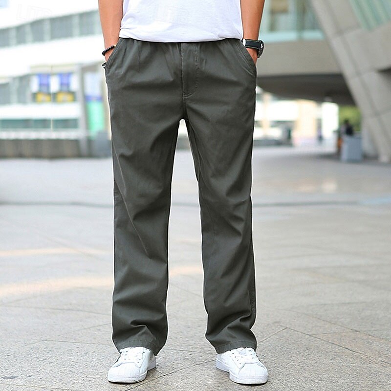 Men's Cargo Pants Trousers Pocket Drawstring Elastic Waist Plain Wearable Outdoor Daily Camping & Hiking Fashion Classic Black Yellow3