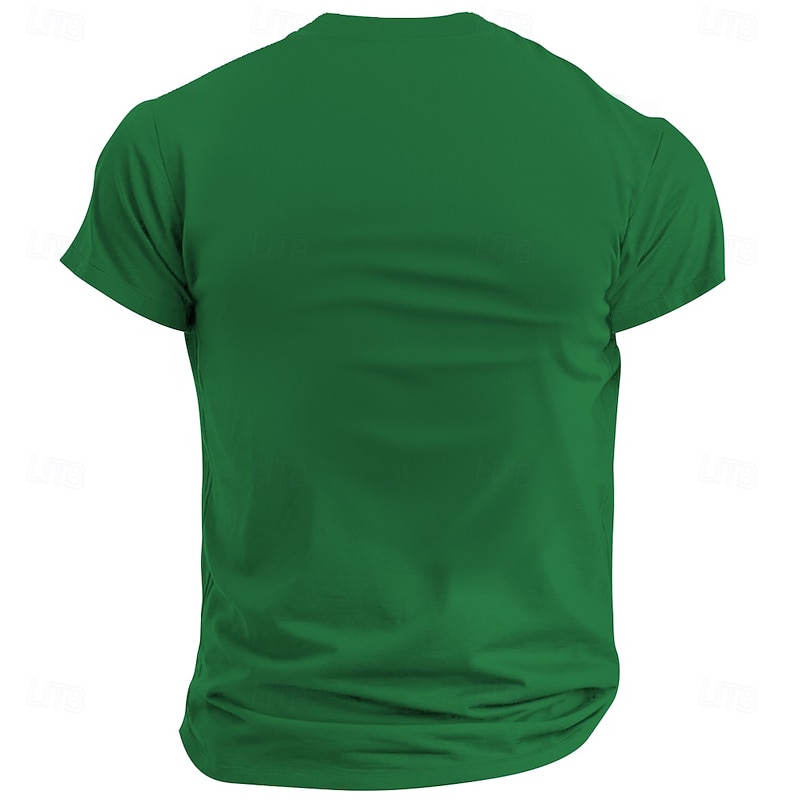 St. Patrick Men's Shamrock Lucky Irish T Shirt Short Sleeve T shirt 3D Print Crew Neck Shirt Designer Casual Party Holiday Club Green Summer Spring Clothing Apparel S M L XL XXL XXXL2