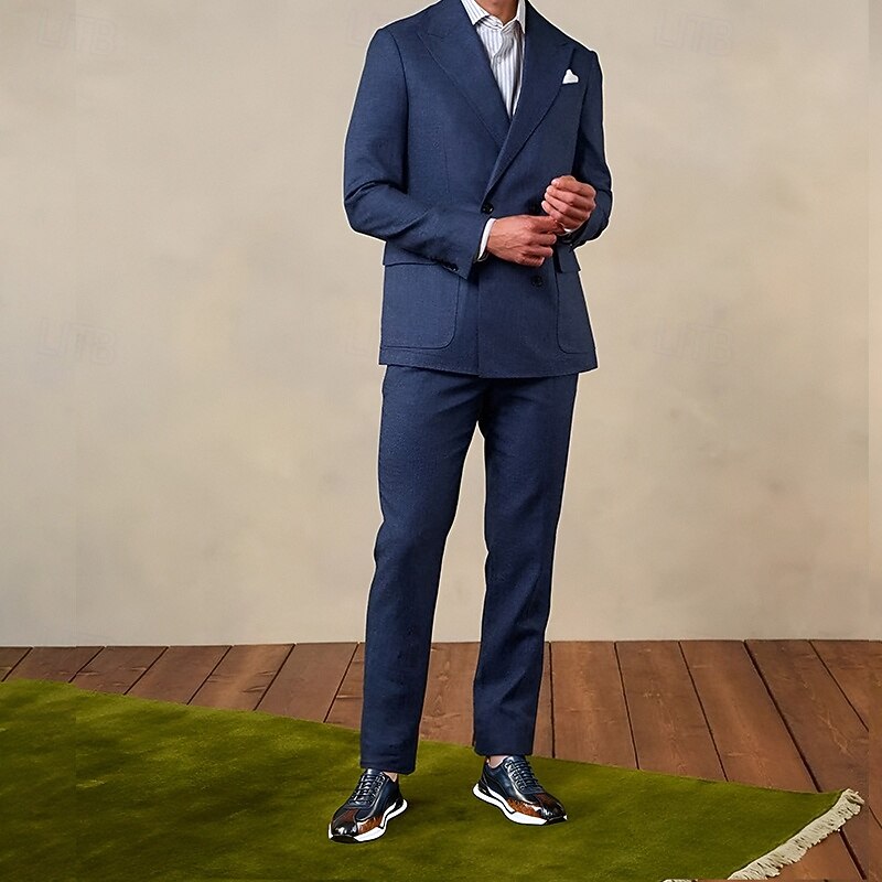 Blue and Brown Leather Sneakers with Crocodile Pattern and Lace-Up Closure for Men | Versatile for Casual and Business Casual2