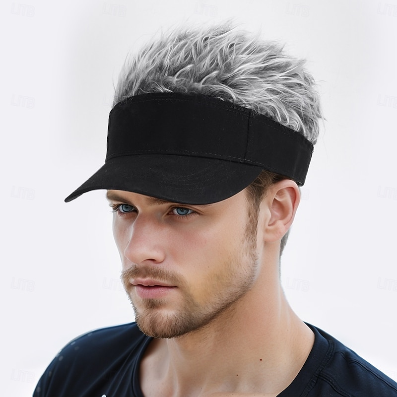 Synthetic Wig Straight With Bangs Machine Made Wig Short A1 A2 A3 A4 A5 Synthetic Hair Men's White Brown Blonde3