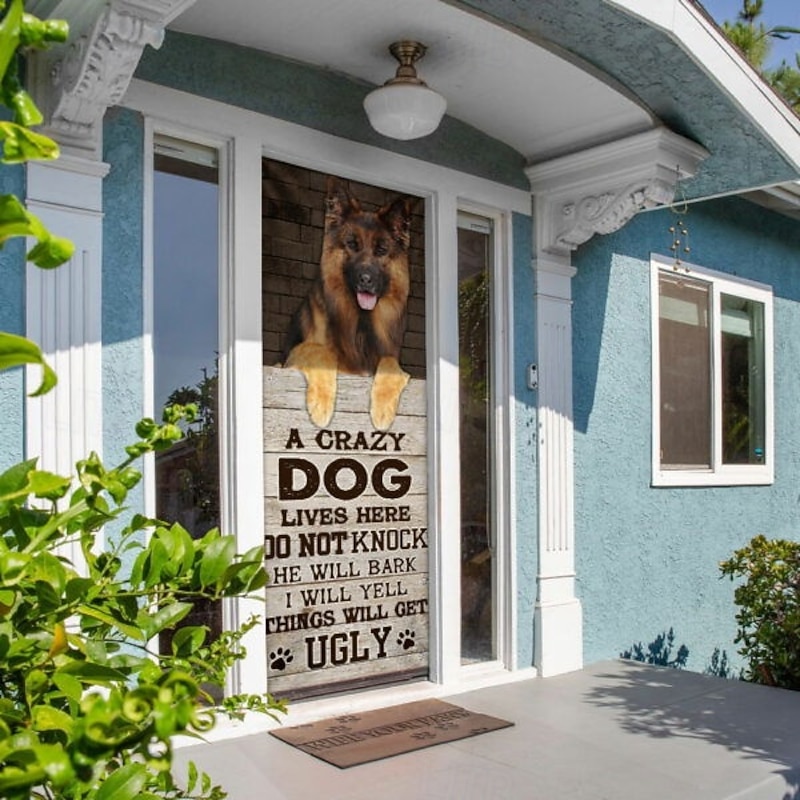 Animal Dog Door Decorations Door Covers Door Tapestry Door Curtain Decoration Backdrop Indoor/Outdoor Door Banner for Front Door Farmhouse2