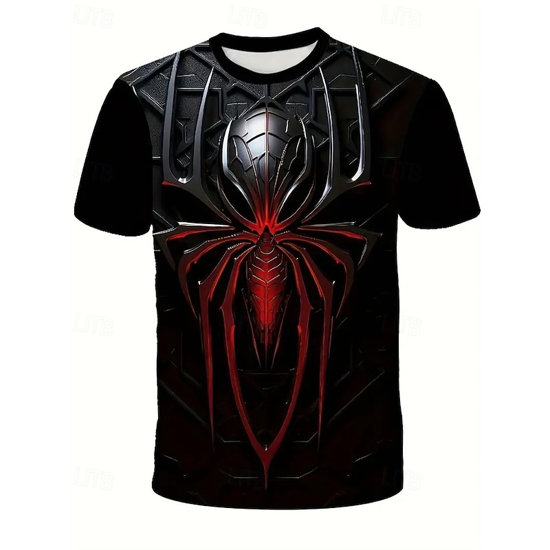 Boys 3D Graphic Spider T shirt Tee Short Sleeve Summer Spring Fashion Basic Kids 4-12 Years Crew Neck Outdoor Casual Daily Regular Fit3