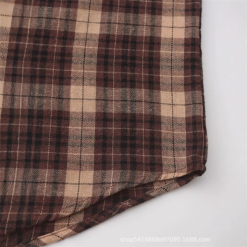 Men's Shirt Summer Shirt Casual Shirt Beach Shirt Button Up Shirt Checked Shirts Coffee Long Sleeve Plaid Lapel Vacation Hawaiian Button-Down Clothing Apparel Fashion Casual Comfortable3