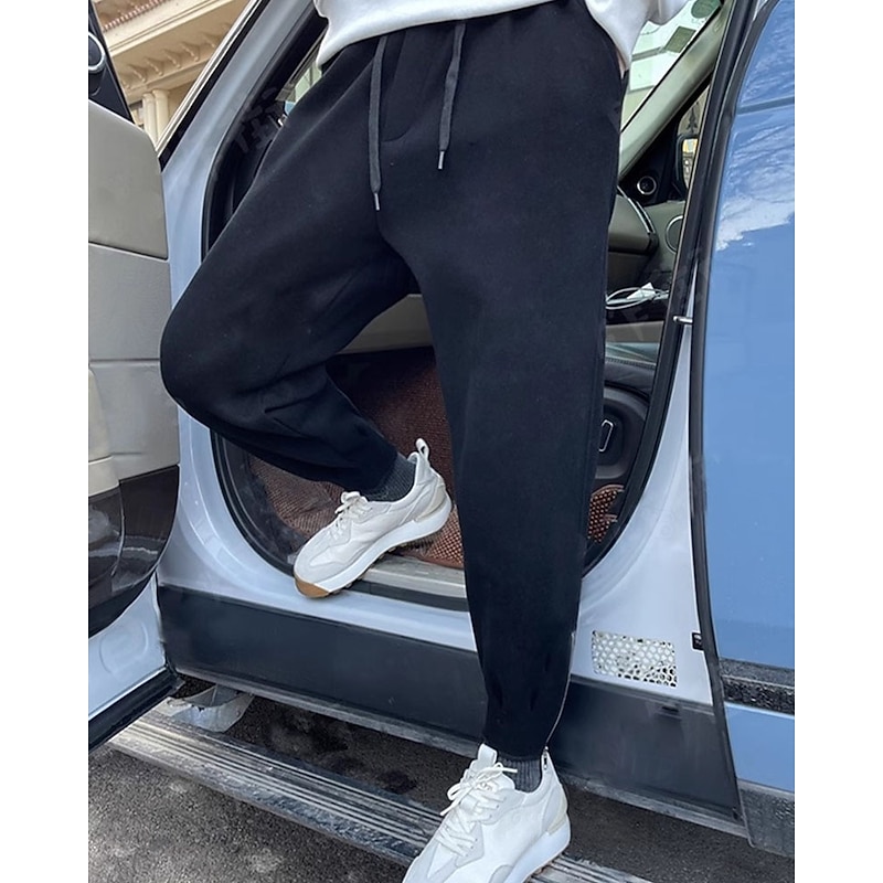 Men's Sweatpants Joggers Trousers Harem Pants Pocket Drawstring Elastic Waist Plain Comfort Sports Outdoor Daily Fashion Casual Black Blue Micro-elastic3