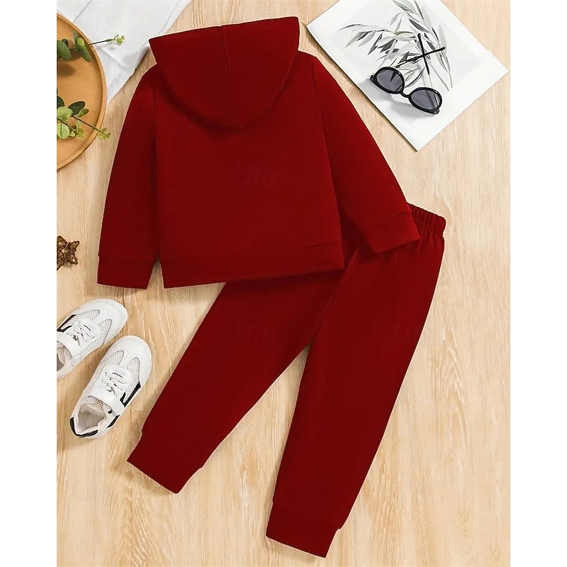 Boys 3D Graphic Hoodie & Sweatpants Set Sports Suit Tracksuits Long Sleeve Spring Fall Daily Basic Casual Kids 4-12 Years Hooded Outdoor Vacation Sports Tailored Fit2