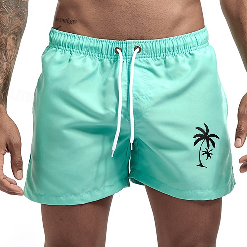 Men's Swim Trunks Swim Shorts Board Shorts Bathing Suit Drawstring Mesh Lining with Pockets Swimming Surfing Beach Water Sports Printed Summer Spring3