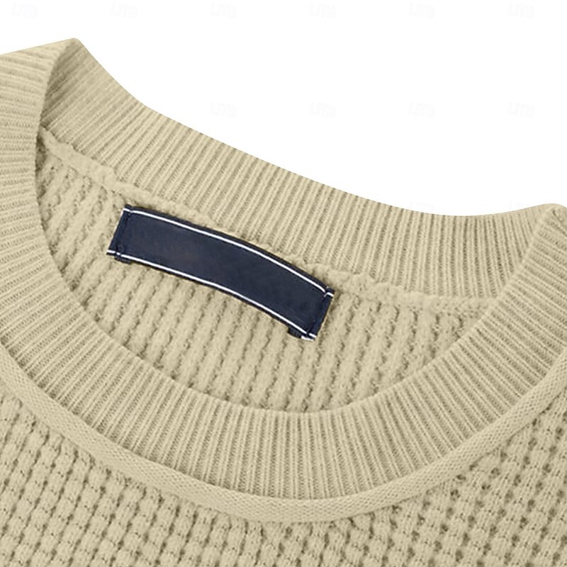 Men's Waffle Shirt Button T Shirt Henley Shirt Tee Long Sleeve Henley Spring &  Fall Plain Fashion Designer Basic Sexy Vacation Street Going out Apricot Black Navy Blue Top Tee for Men3