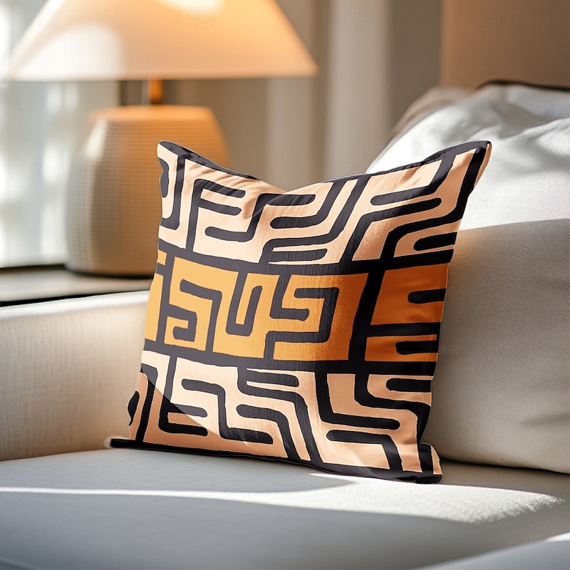 African Mudcloth Boho Ethnic Double Side Pillow Cover 4PC Soft Decorative Square Cushion Case Pillowcase for Bedroom Livingroom Sofa Couch Chair